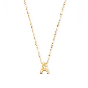 Kendra Scott Letter A Pendant Necklace in Gold NEW